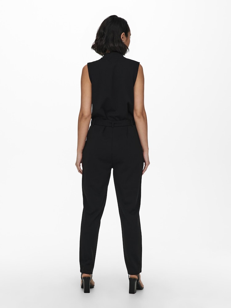 JDY Black Sleeveless Belted Jumpsuit - Image 2 of 6