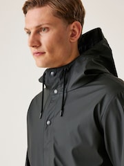 Regatta Black Trustan Longline PU Rain Jacket - Image 4 of 8