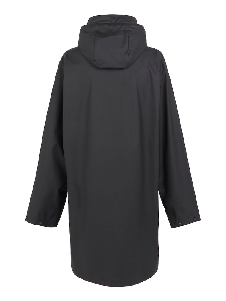 Regatta Black Trustan Longline PU Rain Jacket - Image 8 of 8 Regatta Black Trustan Longline PU Rain Jacket - Image 8 of 8