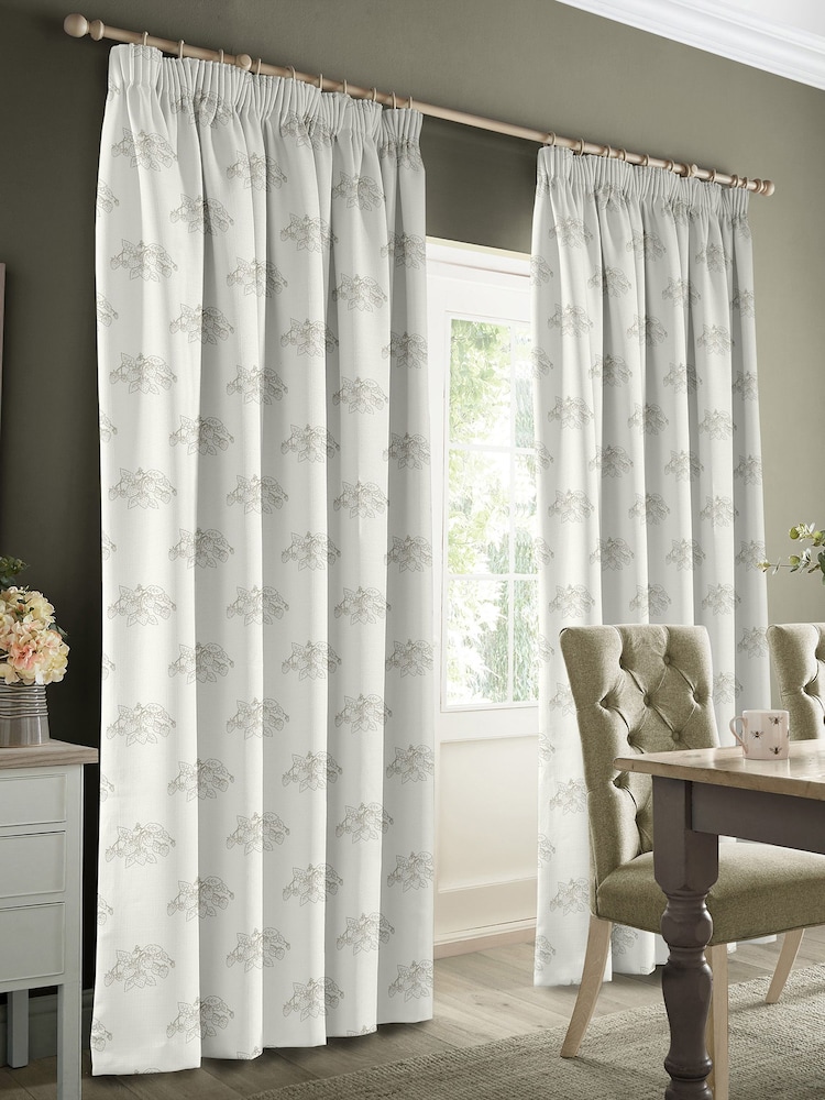 Sophie Allport Sage Green Vector Strawberry Made to Measure Curtains - Image 2 of 9