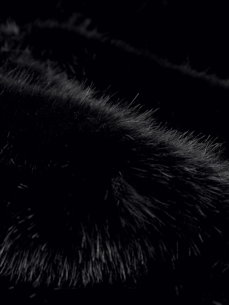 Black Longline Faux Fur Gilet - Image 8 of 8
