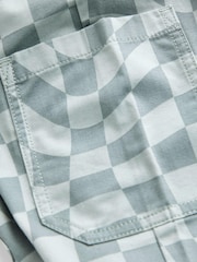 Blue Checkerboard Side Pocket 100% Cotton Pull On Trousers (3mths-7yrs) - Image 8 of 8