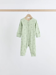 Green/Orange Floral 4 Pack Baby Footless Sleepsuits (0mths-3yrs) - Image 6 of 14