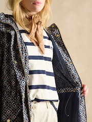 Joules Holkham Navy Waterproof Packable Raincoat With Hood - Image 10 of 13