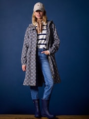 Joules Holkham Navy Waterproof Packable Raincoat With Hood - Image 2 of 13