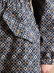 Joules Holkham Navy Waterproof Packable Raincoat With Hood - Image 8 of 13