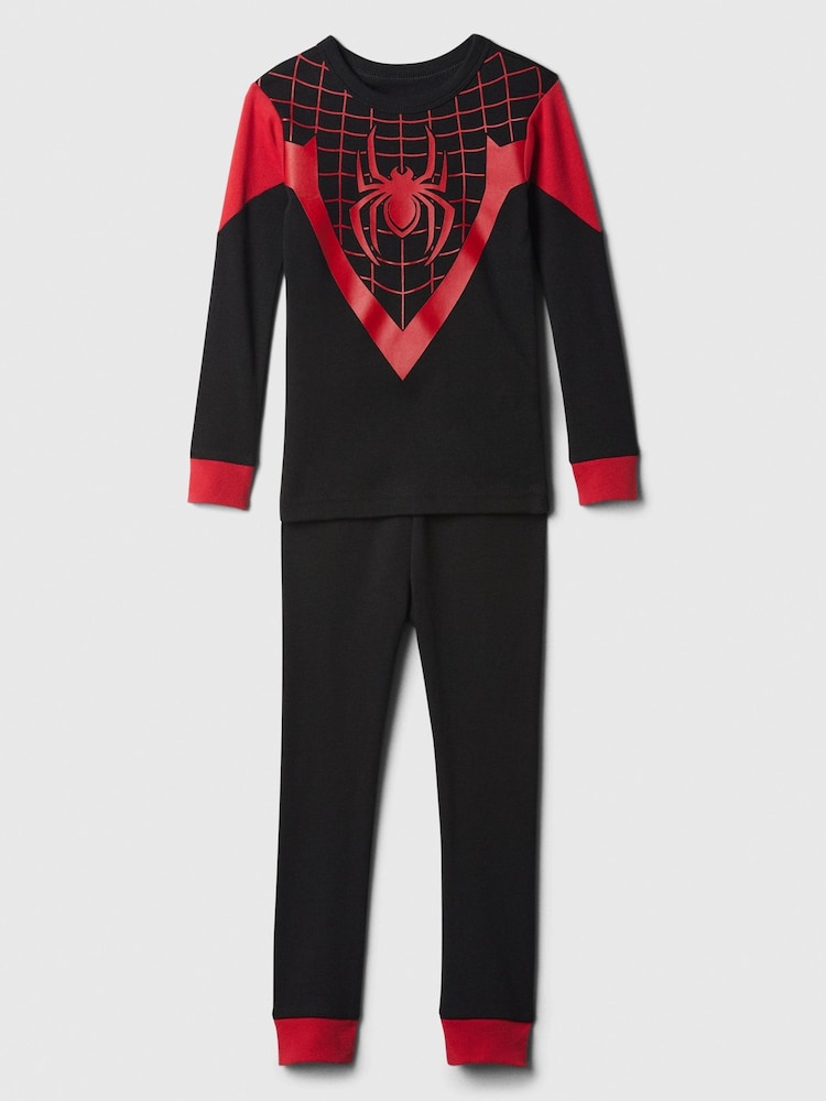 Gap Black Marvel Spider-Man Cotton Long Sleeve Pyjamas (6mths-5yrs) - Image 1 of 3
