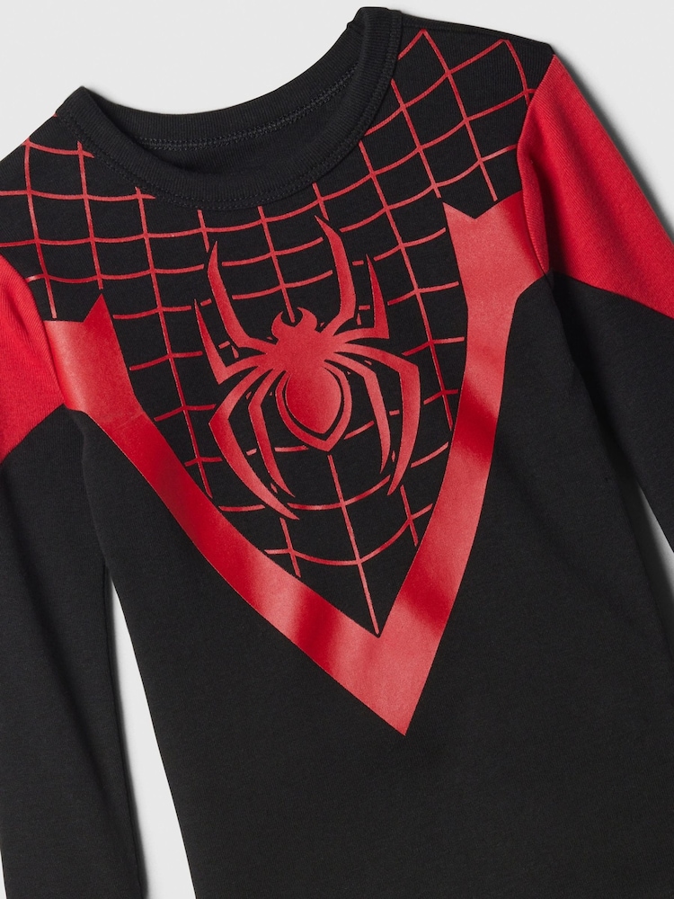 Gap Black Marvel Spider-Man Cotton Long Sleeve Pyjamas (6mths-5yrs) - Image 3 of 3