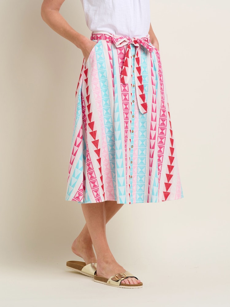 Brakeburn Cream 100% Cotton Mandy Skirt - Image 1 of 4 Brakeburn Cream 100% Cotton Mandy Skirt - Image 1 of 4