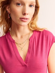 Boden Pink Chloe Notch Jersey Midi Dress - Image 3 of 4