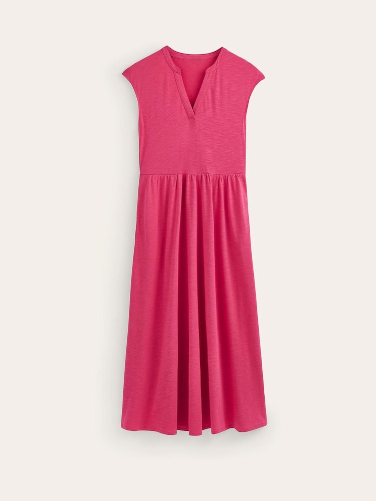 Boden Pink Chloe Notch Jersey Midi Dress - Image 4 of 4