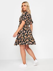 Yours Curve Orange Floral Print Button Through Dress - Image 2 of 5