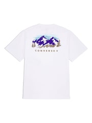 Converse White Abstract Mountain 100% Cotton T-Shirt - Image 3 of 4