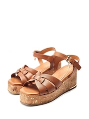 Moda in Pelle Poppiee Woven Two Part Wedge Sandals - Image 2 of 4