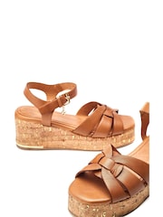 Moda in Pelle Poppiee Woven Two Part Wedge Sandals - Image 4 of 4
