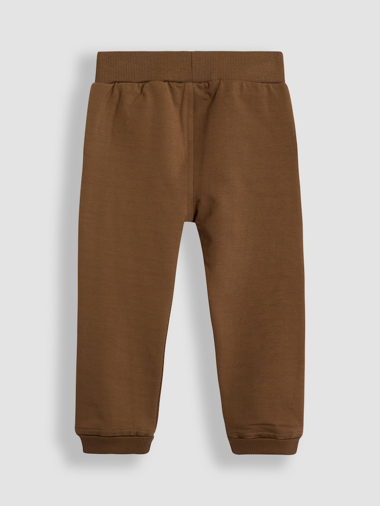 JoJo Maman Bébé Tan Brown & Royal Blue 2-Pack Fitted Joggers - Image 3 of 5