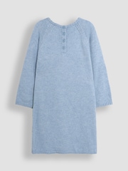JoJo Maman Bébé Blue Fairy & Unicorn Meadow Scene Knitted Dress - Image 2 of 3