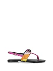 Kurt Geiger London Kids Mini Pink Kensington T-Bar Sandals - Image 1 of 4