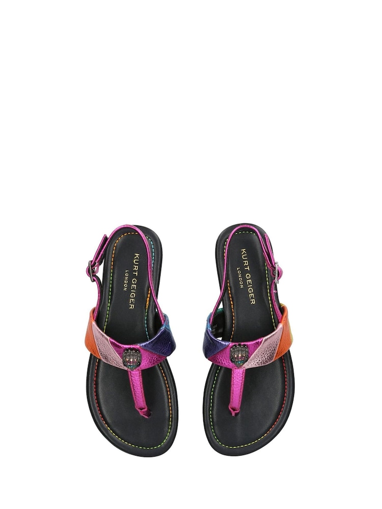 Kurt Geiger London Kids Mini Pink Kensington T-Bar Sandals - Image 2 of 4