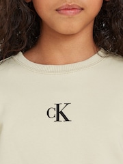 Calvin Klein Green 100% Cotton Logo Sweatshirt Shorts Set - Image 3 of 7
