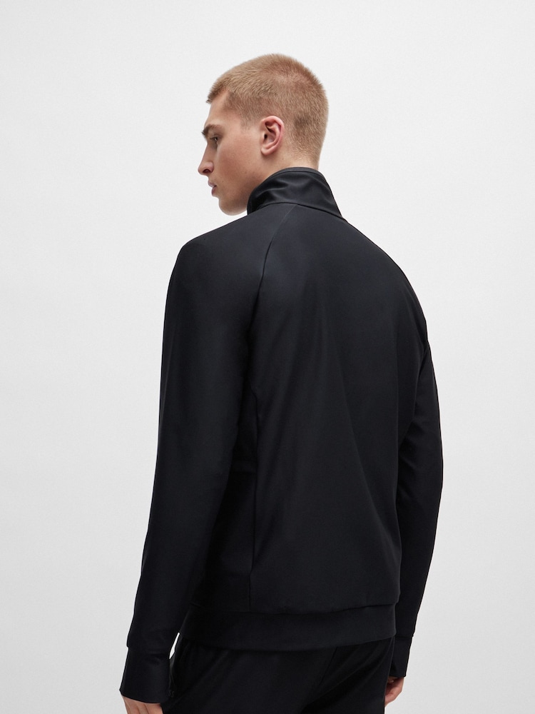 BOSS Black Zip Up Reflective Logo Sweatshirt - Image 4 of 4