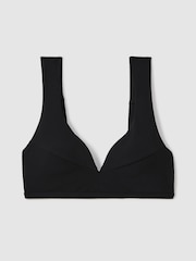 Reiss Black Lyra Wide Strap Boned Bikini Top - Image 2 of 5
