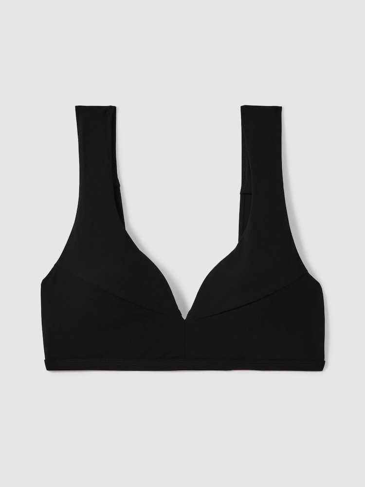 Reiss Black Lyra Wide Strap Boned Bikini Top - Image 2 of 5 Reiss Black Lyra Wide Strap Boned Bikini Top - Image 2 of 5