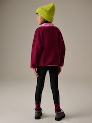 Burgundy Red Contrast Borg Fleece Top (3-16yrs) - Image 3 of 4