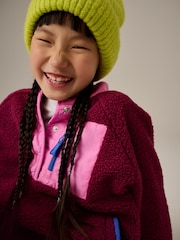 Burgundy Red Contrast Borg Fleece Top (3-16yrs) - Image 4 of 4