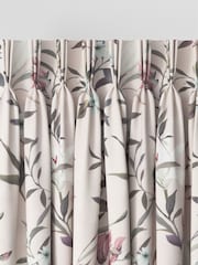 Pink Lily Floral Made to Measure 100% Cotton Curtains - Image 5 of 9