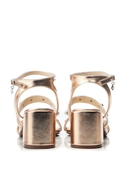 Moda in Pelle Morrila Two Part Pearl Detail Block Sandals - Image 3 of 4