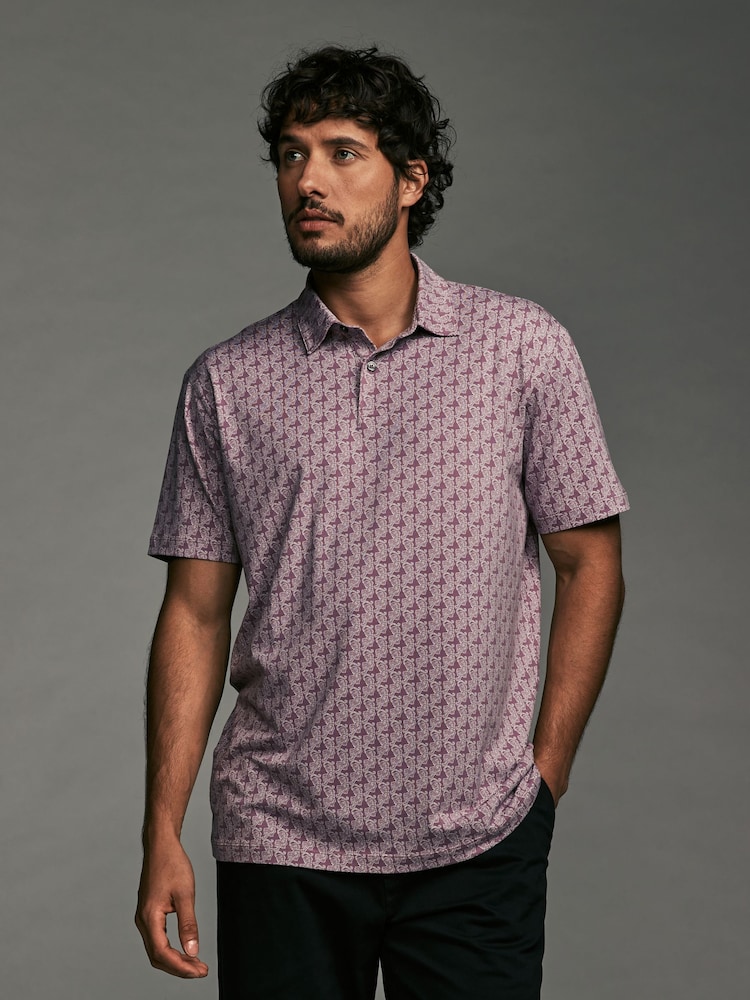 Blue/Pink/Green Japanese Print Regular Fit Short Sleeve Jersey Polo Shirts 3 Pack - Image 2 of 11