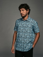 Blue/Pink/Green Japanese Print Regular Fit Short Sleeve Jersey Polo Shirts 3 Pack - Image 4 of 11