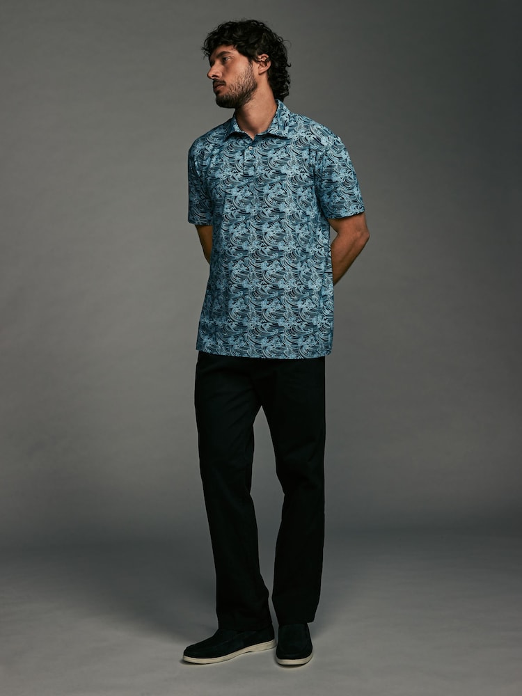 Blauw/Roze/Groen Japanse print - Normale Pasvorm - Set van 3 jersey poloshirts met korte mouwen - Image 5 of 11