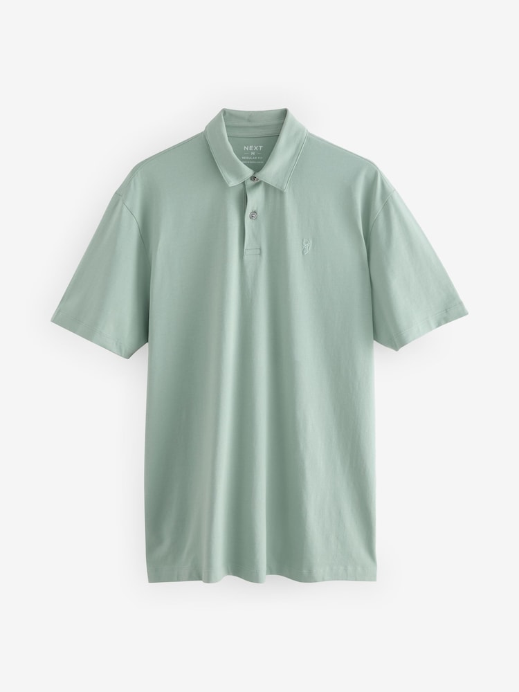 Blauw/Roze/Groen Japanse print - Normale Pasvorm - Set van 3 jersey poloshirts met korte mouwen - Image 7 of 11