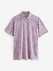 Blue/Pink/Green Japanese Print Regular Fit Short Sleeve Jersey Polo Shirts 3 Pack - Image 8 of 11
