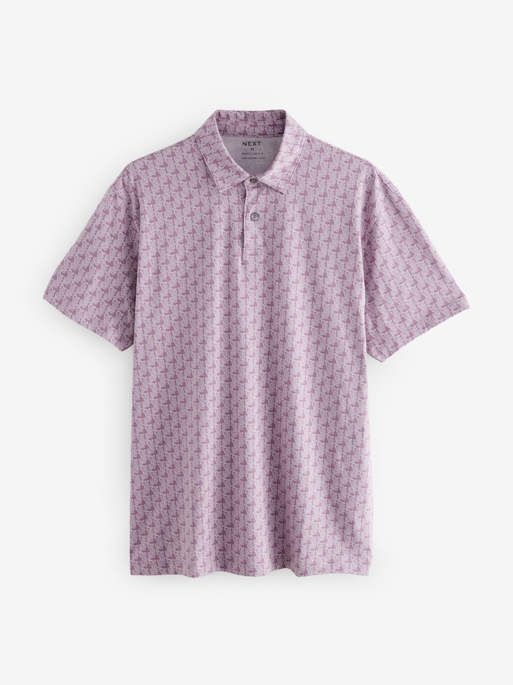 Blauw/Roze/Groen Japanse print - Normale Pasvorm - Set van 3 jersey poloshirts met korte mouwen - Image 8 of 11