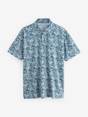 Blue/Pink/Green Japanese Print Regular Fit Short Sleeve Jersey Polo Shirts 3 Pack - Image 9 of 11