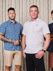 Raging Bull Blue Short Sleeve Flower Bud Poplin Shirt - Image 2 of 9
