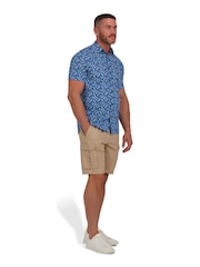 Raging Bull Blue Short Sleeve Flower Bud Poplin Shirt - Image 4 of 9
