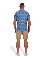 Raging Bull Blue Short Sleeve Flower Bud Poplin Shirt - Image 5 of 9