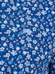 Raging Bull Blue Short Sleeve Flower Bud Poplin Shirt - Image 9 of 9