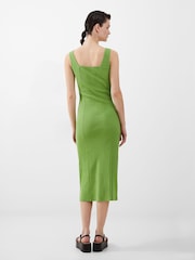 French Connection Green Rib Rassia Square Neck Dress - Image 2 of 4