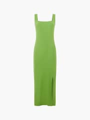 French Connection Green Rib Rassia Square Neck Dress - Image 4 of 4