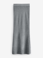 Grey Co-ord Sparkle Knitted Column Maxi Skirt - Image 6 of 7