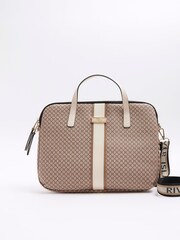 River Island Brown Monogram Laptop Case - Image 1 of 3