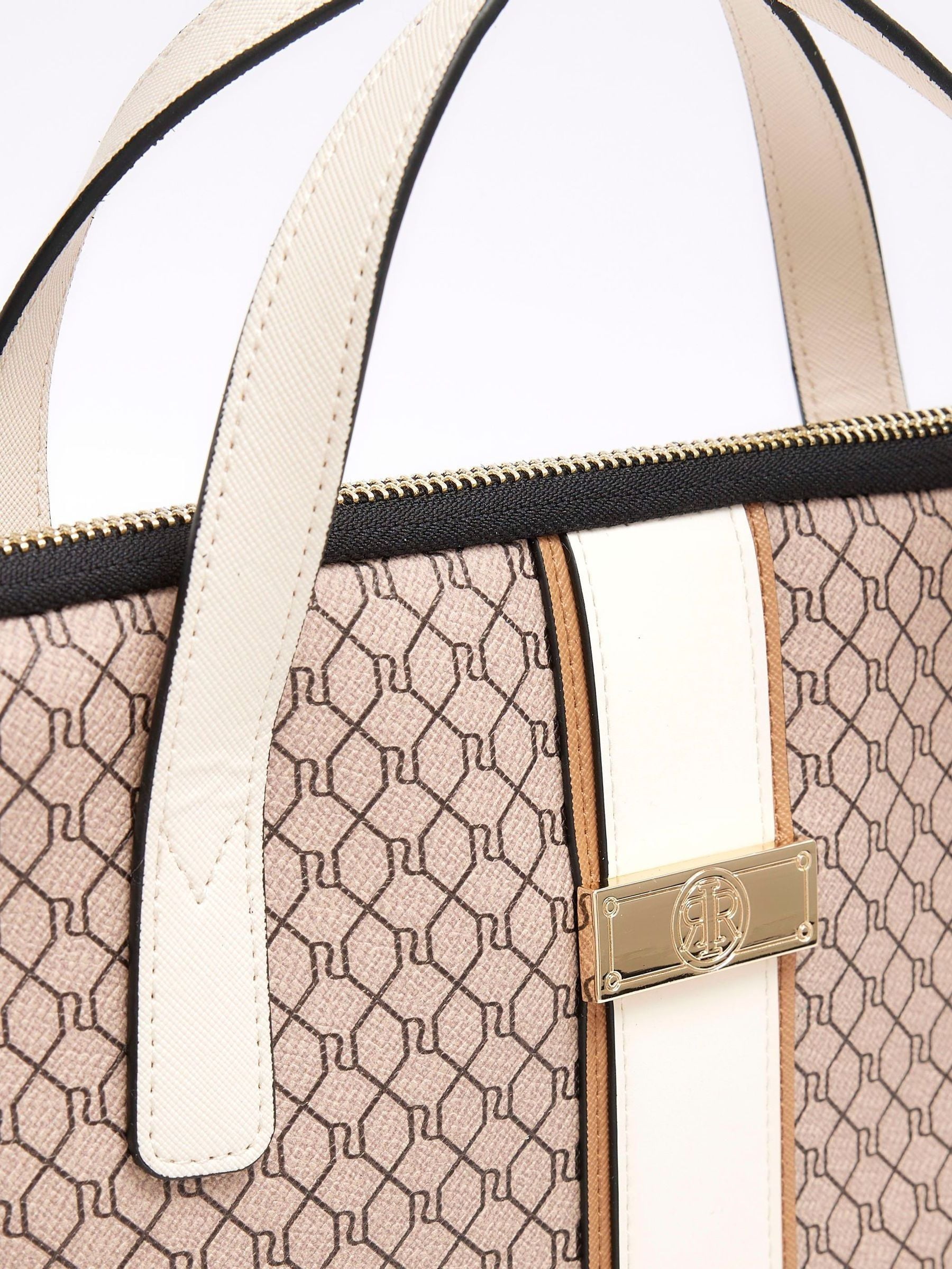 River Island Brown Monogram Laptop Case