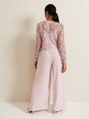 Phase Eight Pink Petite Petite Mariposa Lace Jumpsuit - Image 2 of 6