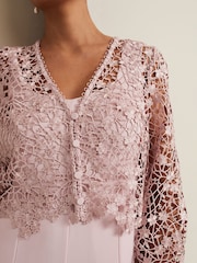Phase Eight Pink Petite Petite Mariposa Lace Jumpsuit - Image 4 of 6