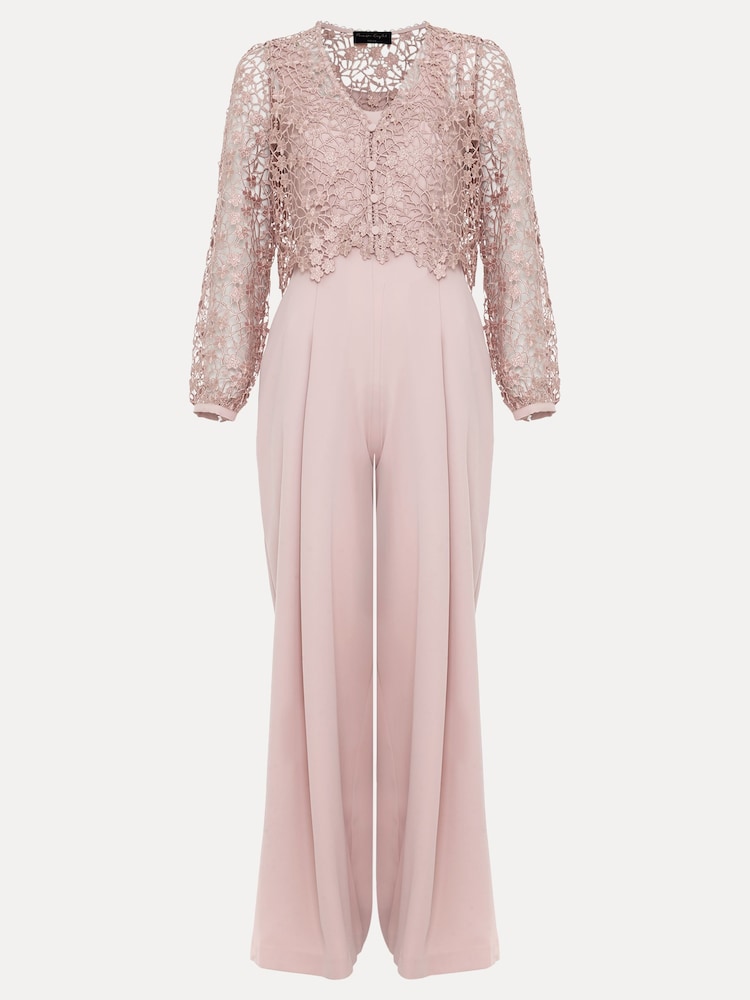 Phase Eight Pink Petite Petite Mariposa Lace Jumpsuit - Image 6 of 6